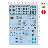 Miao Jiang High-Precision Waterslide Decals for Model Kits - VOL9 Fluorescent Detail Stickers