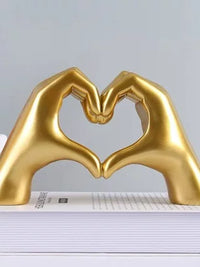 Modern Minimalist Heart Gesture Sculpture for Desktop and Home Decor