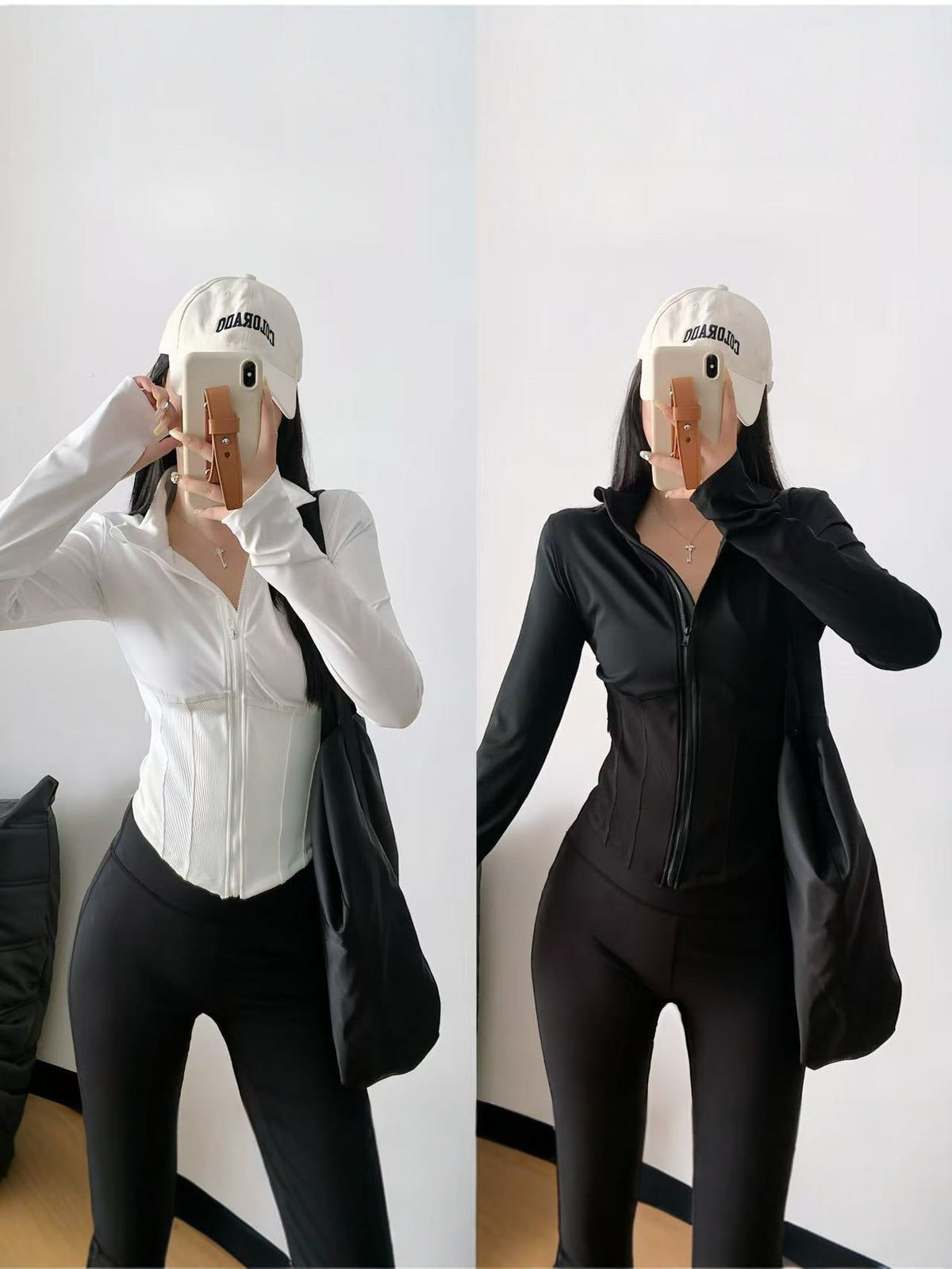 Women's Stand Collar Full-Zip Slim Fit Quick-Dry Athletic Jacket for Yoga & Workout