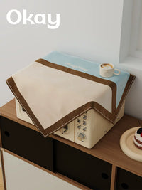Microwave Oven Dust Cover with Color Block Patchwork Design, Multi-purpose Square Cloth for Air Fryer and Small Appliances