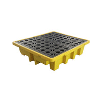Plastic Spill Containment Pallet for Chemical Drums, Acid/Alkali Resistant Leak-Proof Platform