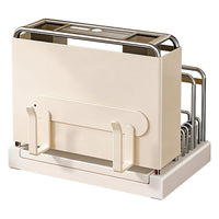 Multifunctional Kitchen Knife Holder with Chopping Board Rack and Utensil Caddy