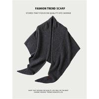 Wool Blend Knitted Triangle Shawl for Women, Warm Retro Scarf Poncho