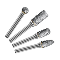 Double-Cut Tungsten Carbide Rotary Burr Set for Metal, Jade, and Stone Carving, Deburring, and Polishing