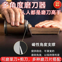 Adjustable Angle Rolling Knife Sharpener with Replaceable Heads for Kitchen Knives and Scissors