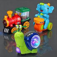 Kids Electric Universal Spray Train or Gear Excavator Toy with Music and Lights