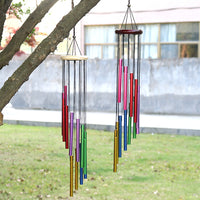 Creative Colorful 12-Tube Wooden Wind Chime for Home Decor