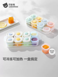 Beipeites Silicone Baby Food Freezer Tray with Lid - 8-Compartment Puree Storage Container, Freezable & Steamable