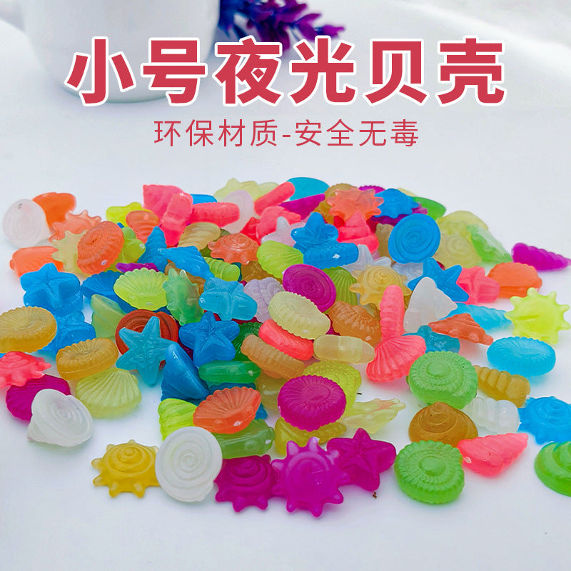 Luminous Resin Shell Aquarium Gravel - Glow-in-the-Dark Decorative Stones for Fish Tanks and Gardens, 1.5cm