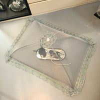 70cm Rectangular Foldable Food Cover Tent with Steel Frame, Encrypted Mesh, Anti-Mosquito, Dustproof for Home Picnic