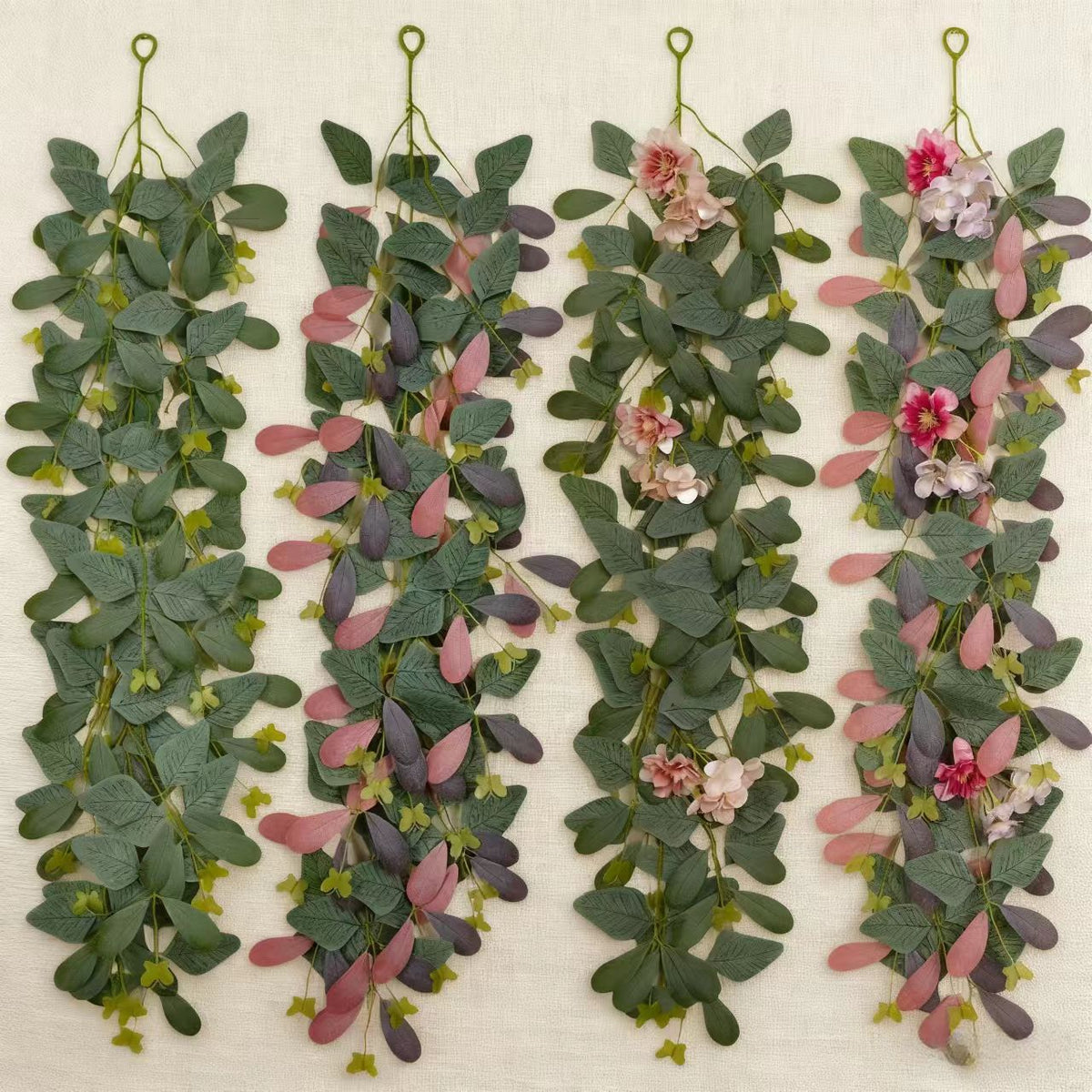Artificial Eucalyptus Garland Vine for Indoor Wall Decor, Butterfly Simulation Rattan Wreath Decoration