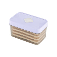 Food Grade Ice Cube Mold with Lid and Storage Box, Press-Type Square Ice Tray for Home Refrigerator