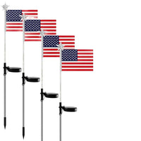 Solar American Flag Lawn Light for Independence Day Decoration, Outdoor LED Solar Powered Garden Stake Lamp