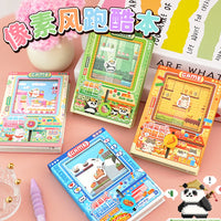 Pixel Parkour Mini Portable Notebook for Students and Girls, Decompression Stationery
