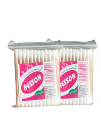 Aishun Double-Headed Cotton Swabs with Wooden Sticks, Pure Cotton for Beauty and Hygiene