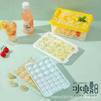 Creative Food-Grade Ice Cube Tray with Lid and Storage Box for Home Dormitory Use