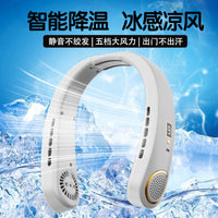 Portable USB Neck Fan with 5-Speed Digital Display and Brushless Motor for Dorm, Office, and Outdoor Activities