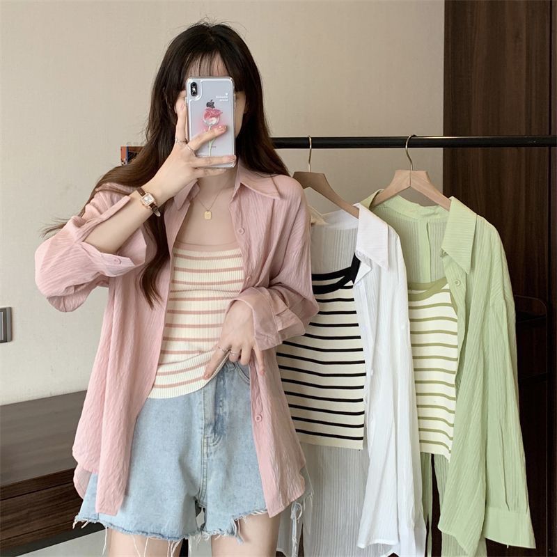 Women's Lightweight Sun Protection Shirt, Loose Fit Chiffon Cover-Up Jacket
