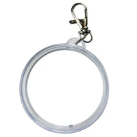 Acrylic Transparent Badge Holder Keychain for 58mm Badges, Double-Sided Display & Waterproof Protection