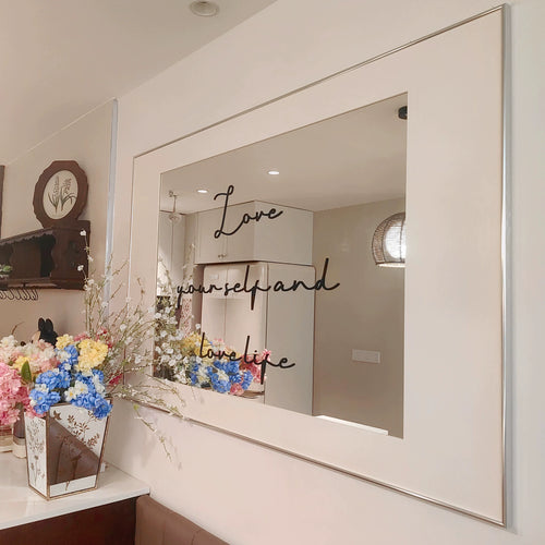 Art Gallery Cardboard Decorative Wall Mirror with Aluminum Alloy Frame for Living Room Hallway