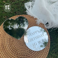 Acrylic Card Mirror Surface Birthday Cake Decoration Gift Flower Card Tag Original Design