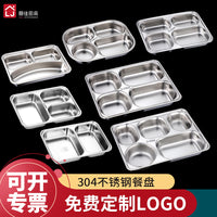 Stainless Steel Divided Lunch Tray with Lid for Adults and Kids, Thickened Deep Compartment Food Container