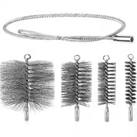 Stainless Steel Wire Chimney Pipe Cleaning Brush with Rod for Rust Removal Polishing
