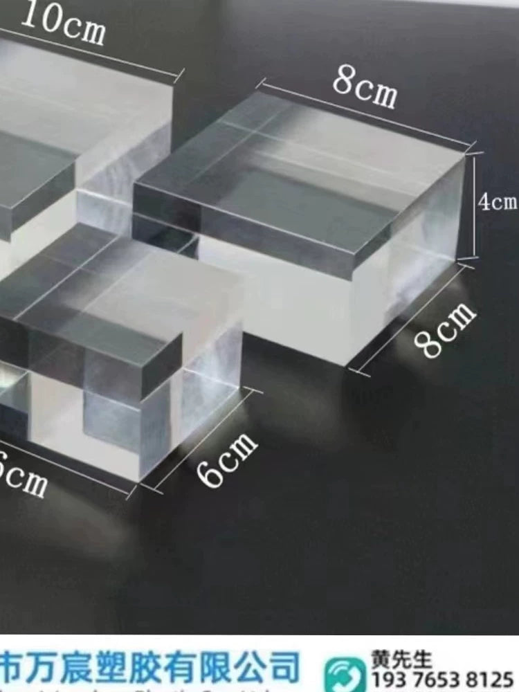 Acrylic Clear Frosted Block Cylinder Round Base Display Stand