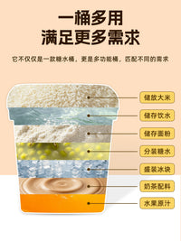Clear Commercial Food Display Container Thickened Square Sealed Fresh-keeping Ice Bucket