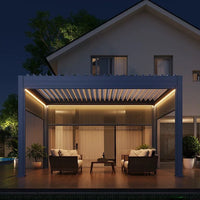 Aluminum Alloy Electric Louvered Pergola Gazebo for Garden Villa Outdoor Sunshade