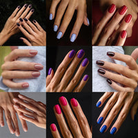 Solid Color Medium Square Press-On Nails, Reusable Nail Art Tips