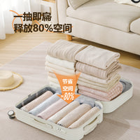 Portable No-Pump Vacuum Compression Storage Bags for Travel and Home Clothes Organization
