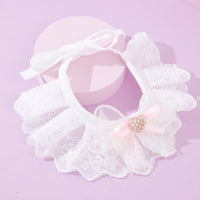 Pet Bib Collar with Bowknot Lace for Cats and Small Dogs, Cotton Bandana Scarf