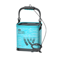 Woding Foldable Portable Fishing Bucket with Lid and Handle, Multi-functional Live Fish Container