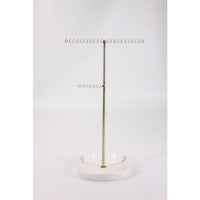 Iron Art Jewelry Display Stand with Shell-Shaped Ceramic Base for Necklaces Bracelets Rings