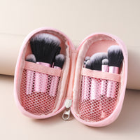 10-Piece Mini Makeup Brush Set with Crystal Handles and Portable Bag