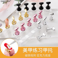 Acrylic Nail Practice Holder with Magnetic Chess Piece Display Stand