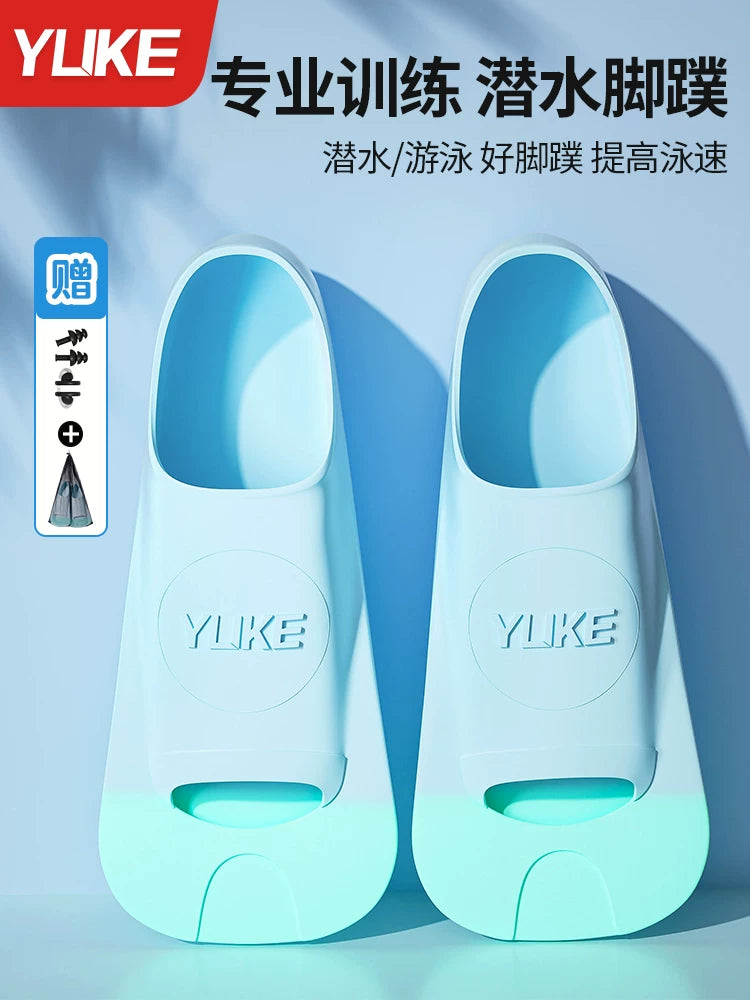 Silicone Swim Fins for Adults and Kids - Freestyle & Breaststroke Training