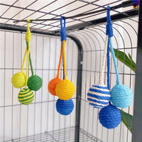 Hanging Sisal Ball Cat Toy - Durable Interactive Teaser for Self-Play and Entertainment