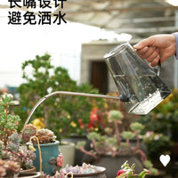 Clear Stainless Steel Long Spout Watering Can for Garden & Indoor Plants