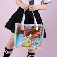 Iridescent Laser Transparent Tote Bag Large Capacity Gift Yoga Cosmetic Storage Bag