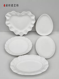 Jingdezhen Ceramic Bisque Plate for Underglaze Painting, High-White Clay Pottery Blank