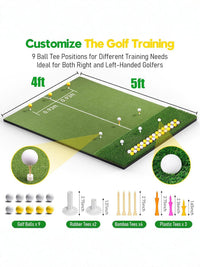 Golf Hitting Mat with Tee Area for Outdoor Practice