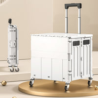 Portable Folding Shopping Cart with Wheels, Collapsible Utility Wagon for Groceries, Camping, and Outdoor Storage