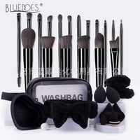 31-Piece Professional Makeup Brush Set with Portable Storage Bag and Beauty Blender