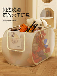 Large Capacity Kids Toy Storage Basket for Stuffed Animals, Building Blocks, and Play Mats