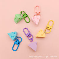 Cute Cheese Block Keychain Pendant for Bags and Keys