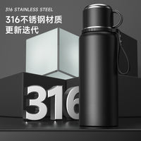 Large Capacity Tea Infuser Thermos Bottle, Double-Layer 316 Stainless Steel Smart Business Portable Water Bottle