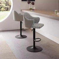 Italian Minimalist Adjustable Swivel Bar Stool with Backrest for Home, Hotel, and Bar