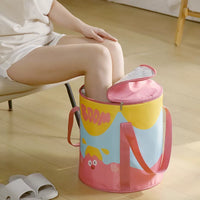 Foldable Foot Spa Bath Massager Bucket with Lid, Portable Soaking Tub for Home & Travel, Deep Barrel Design